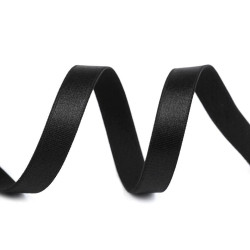 Satin shoulder elastic width 12 mm - Black (1 Meter)