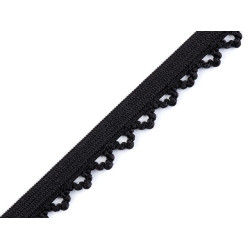 Decorative elastic width 10 mm - Black (100 Meters)