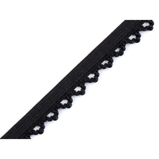 Decorative elastic width 10 mm - Black (20 Meters)