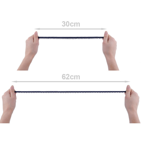 Decorative elastic width 10 mm - Black (20 Meters)