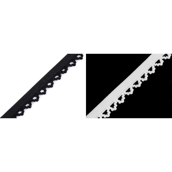 Decorative elastic width 10 mm - Black (20 Meters)