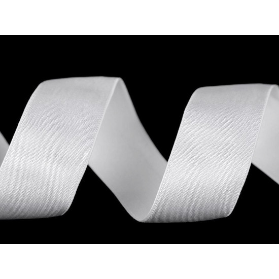 Satin elastic 25 mm - White (1 Meter)