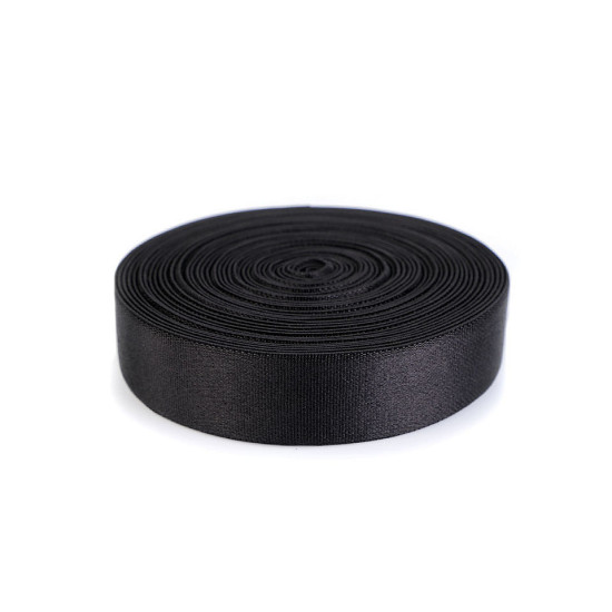 Satin elastic 20 mm - Black (1 Meter)
