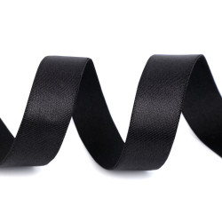 Satin elastic 20 mm - Black (1 Meter)