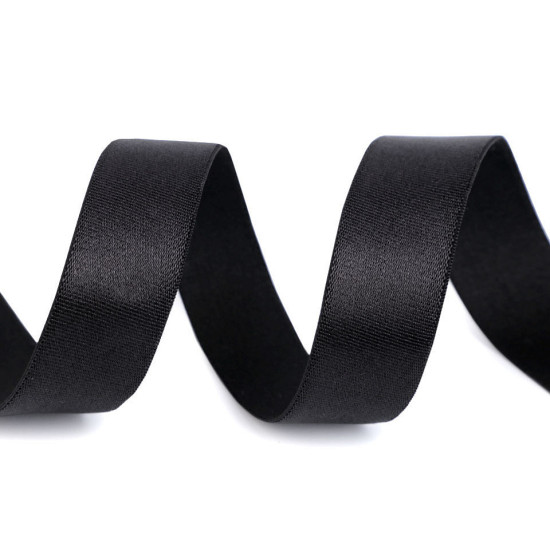 Satin elastic 20 mm - Black (1 Meter)