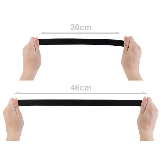 Satin elastic 20 mm - Black (1 Meter)