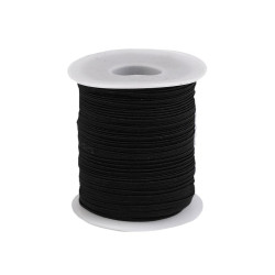 Flat elastic width 3 mm - Black (200 Meters)