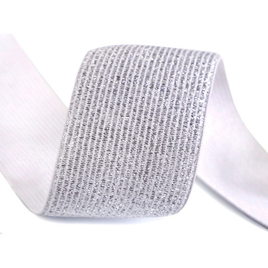 Elastic with lurex width 40 mm - Black (30 Meters)