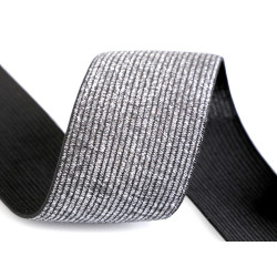 Elastic with lurex width 40 mm - Black (1 Meter)