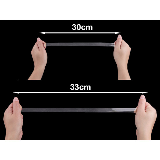 Bande élastique transparente en silicone, largeur 15 mm - Transparent (20 Mètres) Bande élastique transparente en silicone, largeur 15 mm - Transparent (20 Mètres)