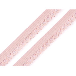 Decorative elastic width 15 mm - Vintage pink light (100 Meters)