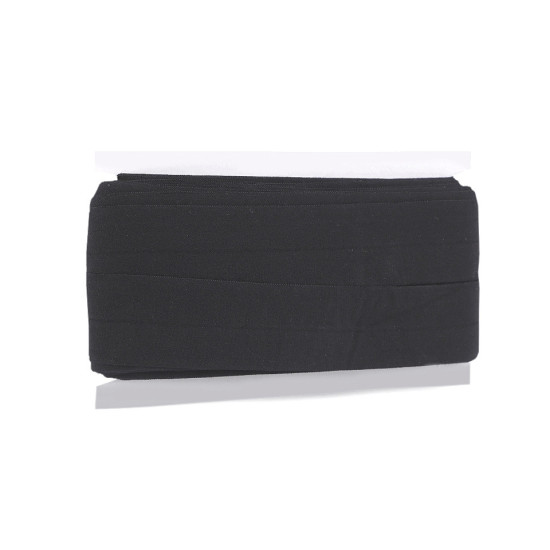 Fold over elastic, width 40 mm - Black (1 Meter)