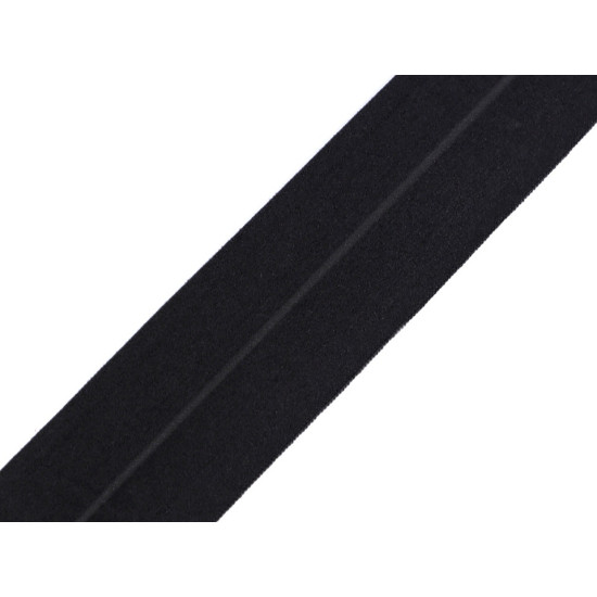 Fold over elastic, width 40 mm - Black (1 Meter)