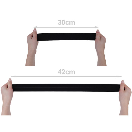 Fold over elastic, width 40 mm - Black (1 Meter)