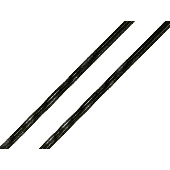 Flat knitted elastic width 4 mm - Black (5 Meters)