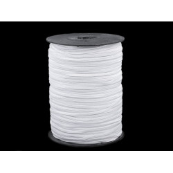 Flat knitted elastic width 3 mm - White (10 Meters)