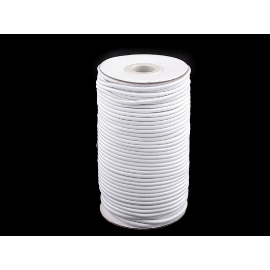 Gummikordel rund ø3 mm - Weiß (50 Meter)