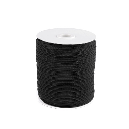 Flat elastic width 4 mm - Black (100 Meters)