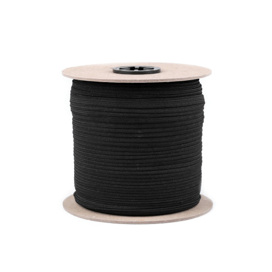Lingerie flat elastic width 6-7 mm - Black (100 Meters)