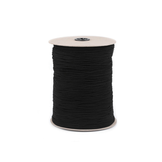 Elastic rotund moale, ø2 mm - Negru (600 Metri)