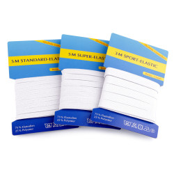 Flat elastic width 6; 8; 13 mm set - White (1 Set)