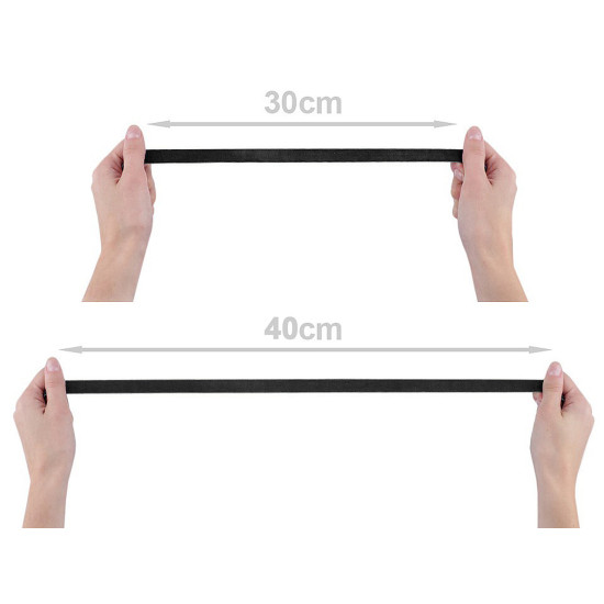 Tasiemka aksamitka elastyczna szerokość 30 mm - Czarny (1 Metr) Tasiemka aksamitka elastyczna szerokość 30 mm - Czarny (1 Metr)