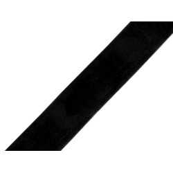 Elastic velvet ribbon width 30 mm - Black (1 Meter)