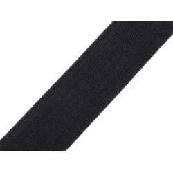 Elastic lat țesut moale, lățime 35 mm - Negru (1 Metru)