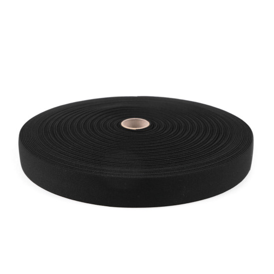 Soft woven elastic, width 30 mm - Black (25 Meters)