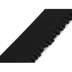 Single frill elastic ribbon width 53 mm - Black (1 Meter)