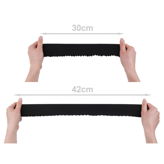 Single frill elastic ribbon width 53 mm - Dark green (20 Meters) Single frill elastic ribbon width 53 mm - Dark green (20 Meters)