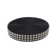 Elastic, soft width 40 mm houndstooth - Black (20 Meters)