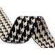 Elastic, soft width 40 mm houndstooth - Black (20 Meters)