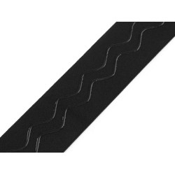 Elastic non-slip band / silicone backed gripper width 40 mm - Black (1 Meter)