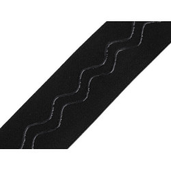 Elastic non-slip band / silicone backed gripper width 50 mm - Black (1 Meter)