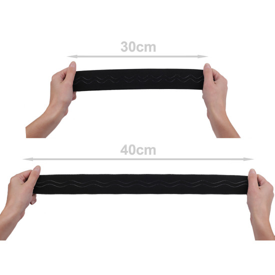 Elastic non-slip band / silicone backed gripper width 50 mm - Black (1 Meter) Elastic non-slip band / silicone backed gripper width 50 mm - Black (1 Meter)