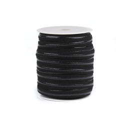 Elastic with silicone width 12 mm - Black (1 Meter)