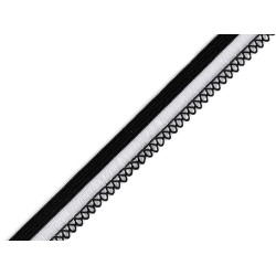 Decorative elastic width 14 mm - Black (1 Meter)