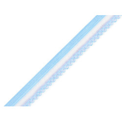 Decorative elastic width 14 mm - Blue light (1 Meter)
