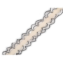 Decorative elastic width 21 mm - Creamy light (180 Meters)