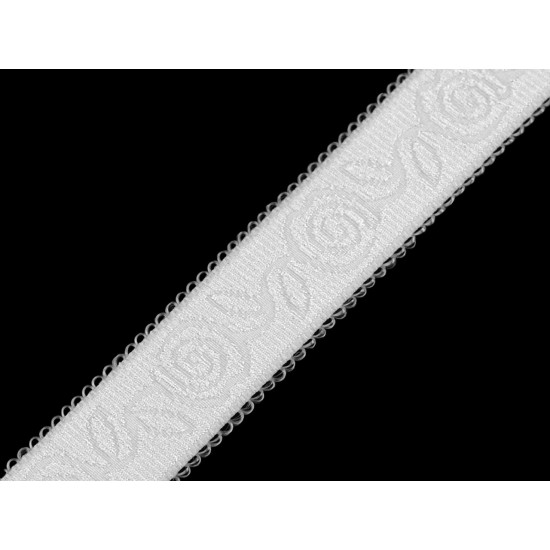 Cinta de hombro, rosas, ancho 20 mm - Blanco (90 Metros) Cinta de hombro, rosas, ancho 20 mm - Blanco (90 Metros)