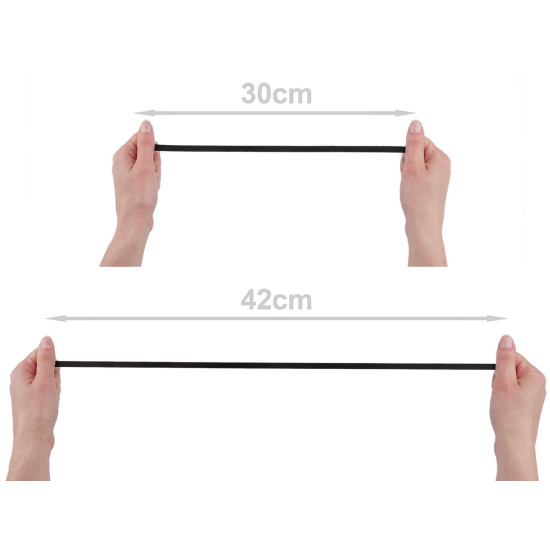 Satin bra strap elastic, width 8 mm - Black (1 Meter)