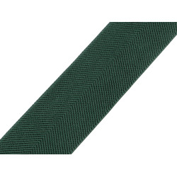 Elastic with twill pattern for belts and suspenders, width 40 mm - Dark green (1 Meter)