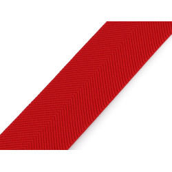 Elastic with twill pattern for belts and suspenders, width 40 mm - Red (1 Meter)