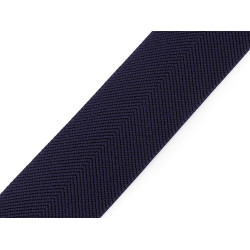Elastic with twill pattern for belts and suspenders, width 40 mm - Blue dark (1 Meter)