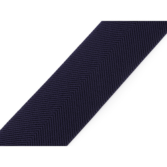 Elastic with twill pattern for belts and suspenders, width 40 mm - Blue dark (1 Meter) Elastic with twill pattern for belts and suspenders, width 40 mm - Blue dark (1 Meter)