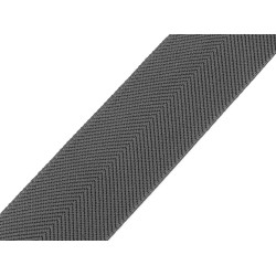 Elastic with twill pattern for belts and suspenders, width 40 mm - Grey (1 Meter)