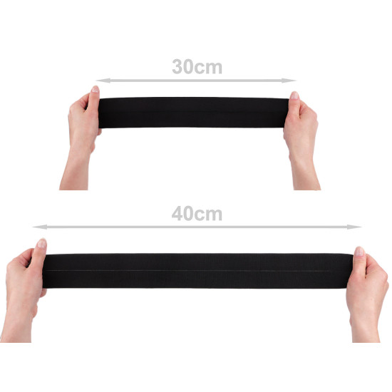 Elastic fold over trimming width 58 mm - Black (1 Meter)