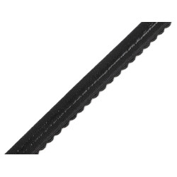 Elastic with arcs and silicone, width 12 mm - Black (10 Meters)