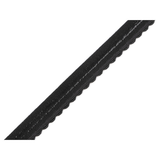 Elastic with arcs and silicone, width 12 mm - Black (10 Meters)
